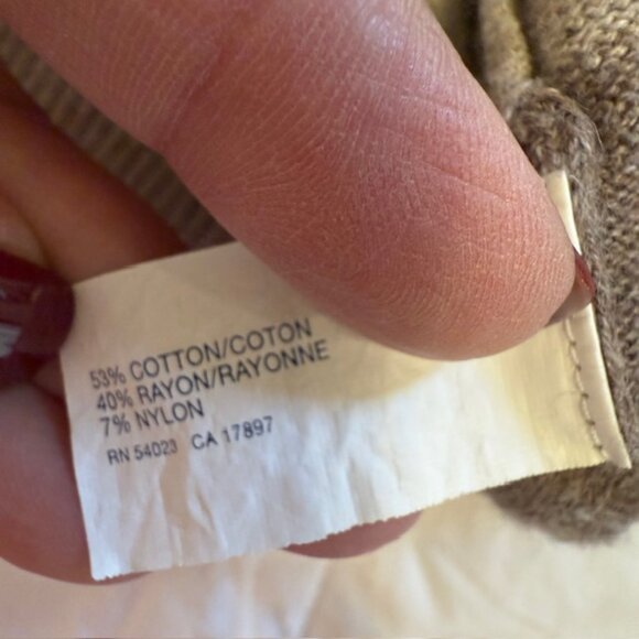 GAP Sz M Tan Brown CashSoft Cardigan Sweater Oversized Boyfriend Button Down - Picture 5 of 8